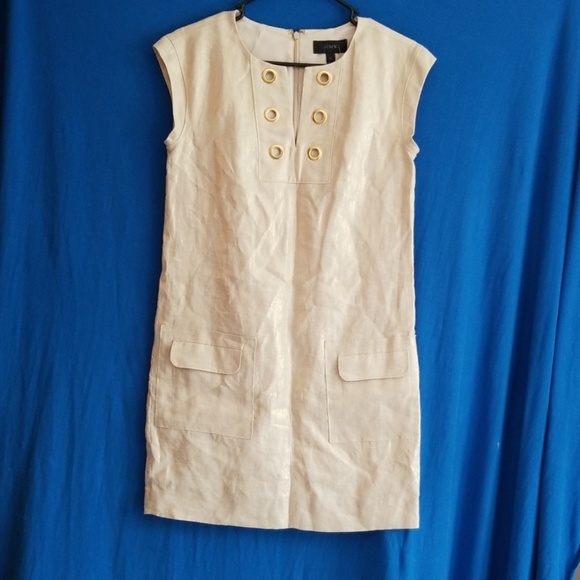 J. Crew gold linen shift dress - Picture 1 of 8